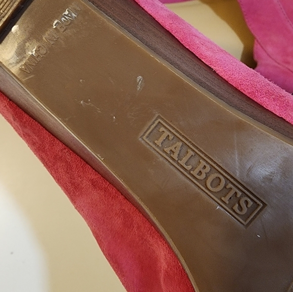 TALBOTS Pink Leather upper suede Open Toe  shoes size 10× - Picture 6 of 15